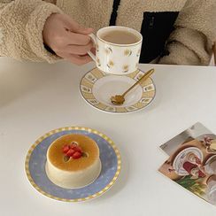 Moonap - Set:  Print Ceramic Drinking Cup + Saucer