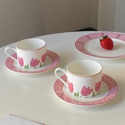 Moonap - Flower Ceramic Drinking Cup / Saucer / Spoon / Plate / Set